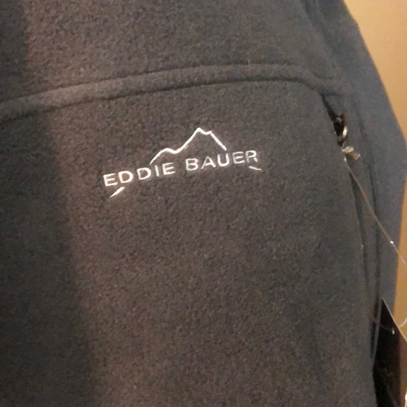 EDDIE BAUER Size 4X Classic QuarterZip Fleece Gray Logo Soft Pullover $85 NEW - Picture 9 of 12